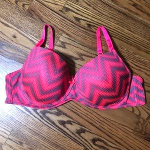 Joe Boxer hot pink & silver bra. Size 42C.